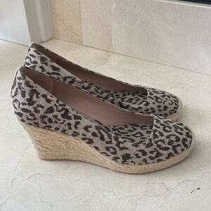 J Crew Seville animal printed wedge heels size 11